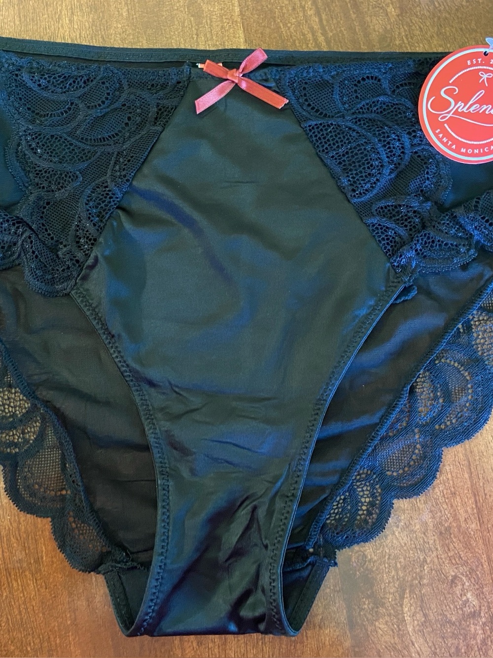 Black Lace-Trim High-Cut Brief